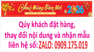Banner Tết 2026 màu vàng đỏ mẫu 12