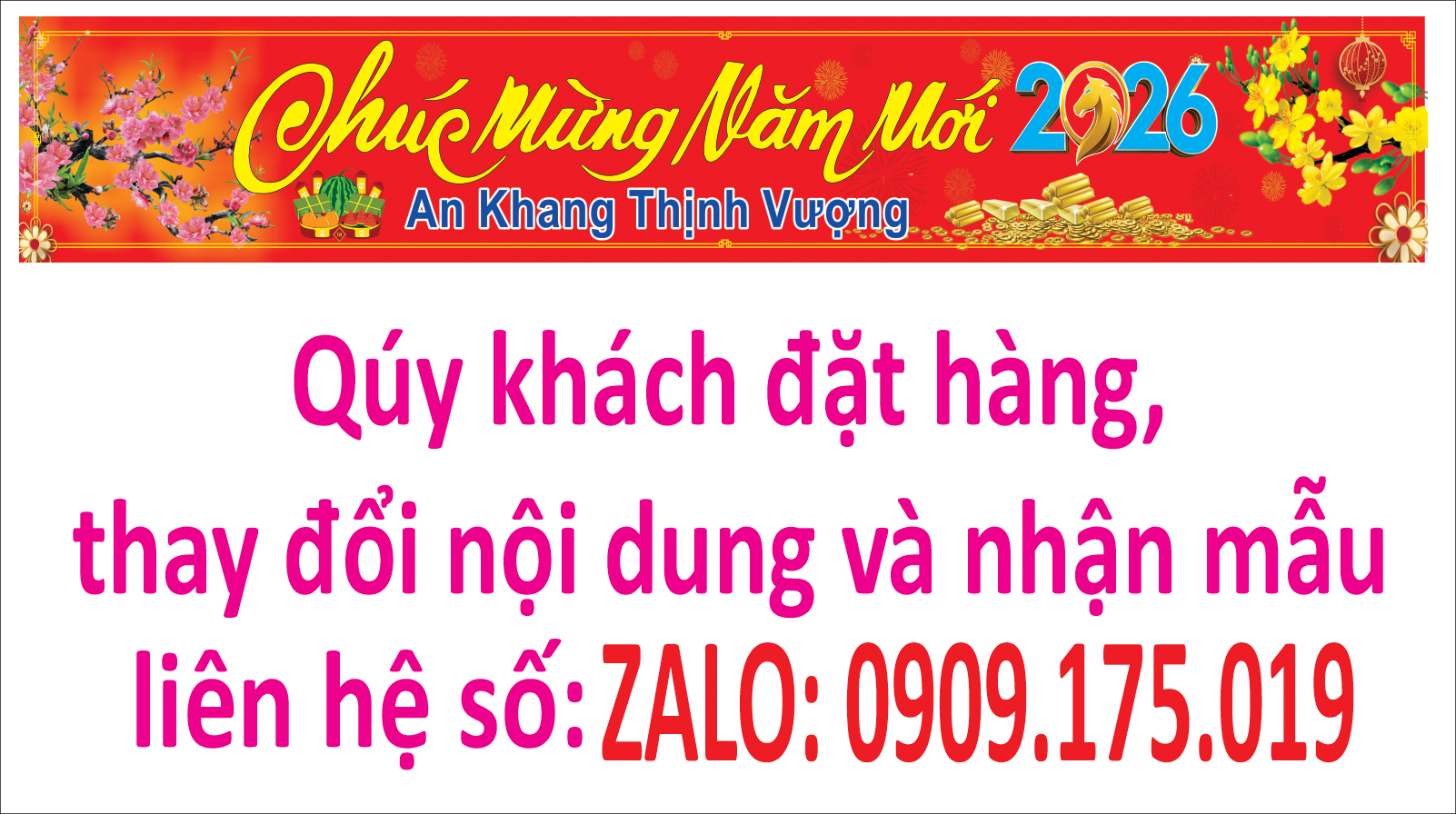 Mẫu bạt Tết 2026 thay đổi nội dung theo yêu cầu mẫu 13