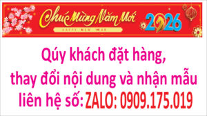 In bạt Tết 2026 nền đỏ nhận thay đổi nội dung mẫu 16