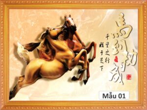 Mẫu tranh trang trí M01 hình ngựa nghệ thuật treo tường in sắc nét tại Phúc Thảo