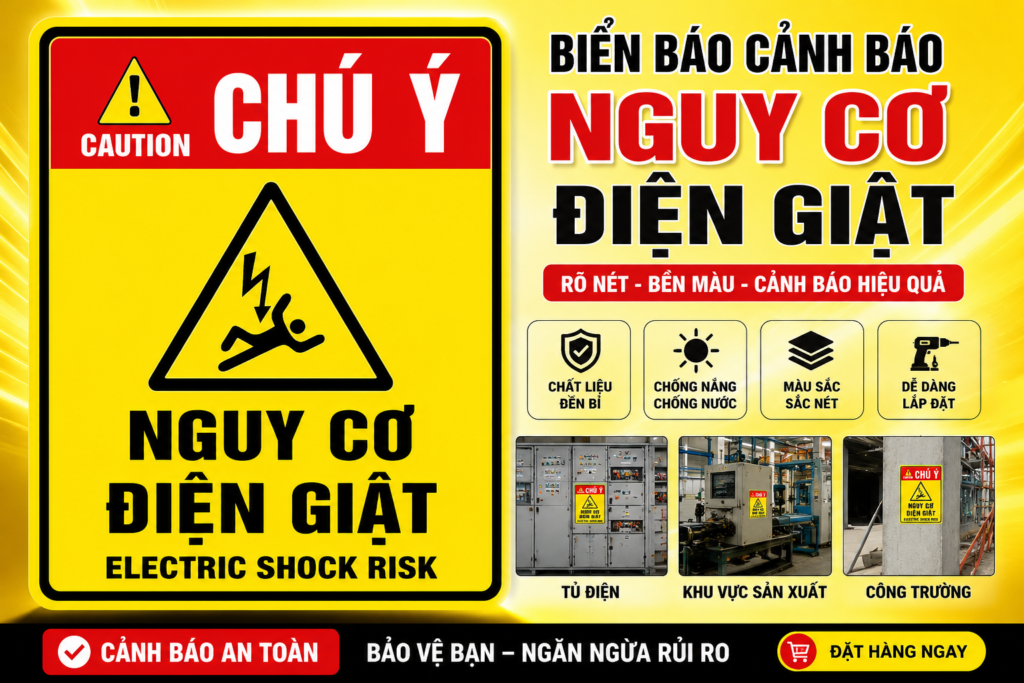 Biển Báo Nguy Cơ Điện Giật | Biển Báo Cảnh Báo An Toàn Điện